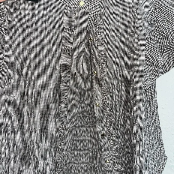 DKNY Women's Ruffle Sleeve Top - Gray - Picture 5 of 6